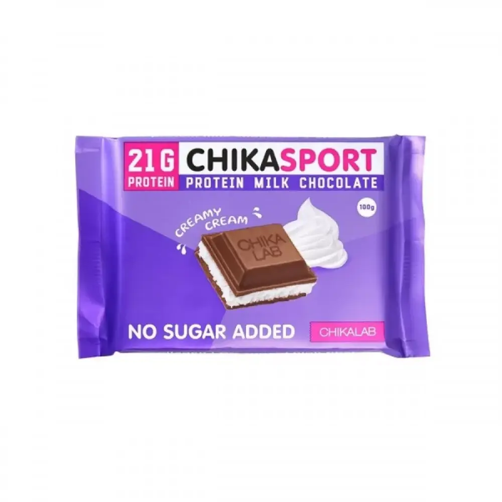 شوكولاتة بروتين Chika Sport بالحليب والكريمة 100 جم